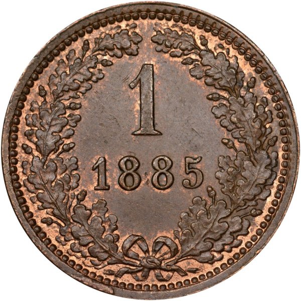 1 Kreuzer (1/100 Florin - large arms - w/o mint mark) — Obverse