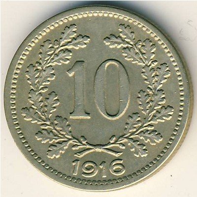 10 Heller (Austrian escutcheon) — Obverse