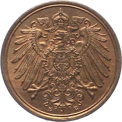 1 Pfennig (A, D, E, F, G, J) — Reverse