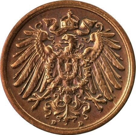 2 Pfennig (A, D, E, F, G, J) — Reverse