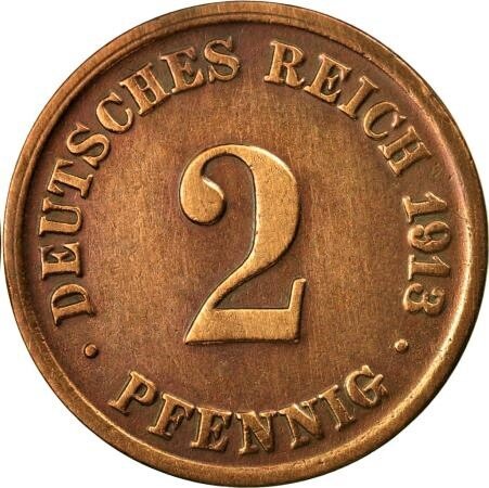 2 Pfennig (A, D, E, F, G, J) — Obverse