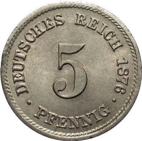 5 Pfennig (A, B, C, D, E, F, G, H, J) — Obverse