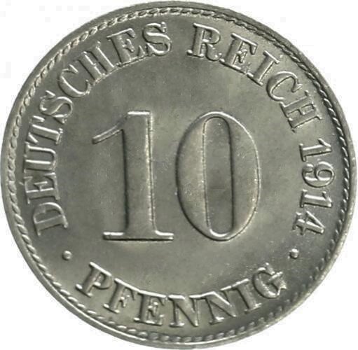 10 Pfennig (A, D, E, F, G, J) — Obverse