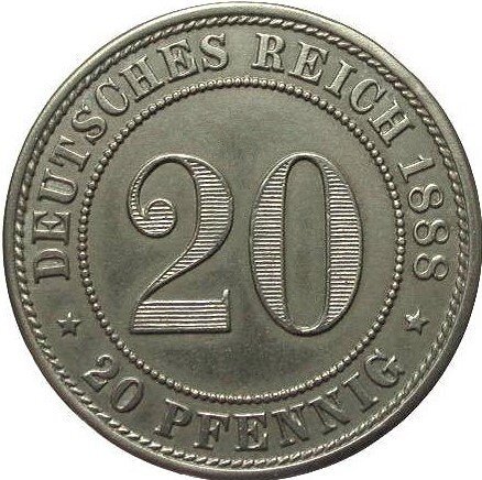 20 Pfennig (A, D, E, F, G, J) — Obverse