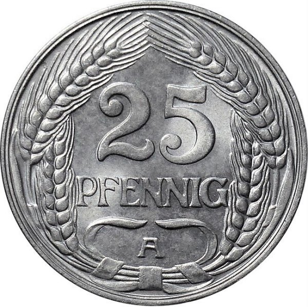 25 Pfennig (A, D, E, F, G, J) — Obverse