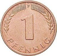 1 Pfennig (D, F, G, J) — Obverse