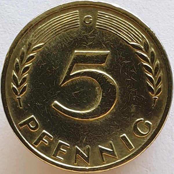 5 Pfennig (D, F, G, J) — Obverse