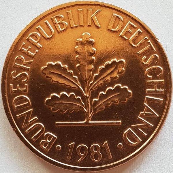 2 Pfennig (A, D, F, G, J) Magnetic — Reverse
