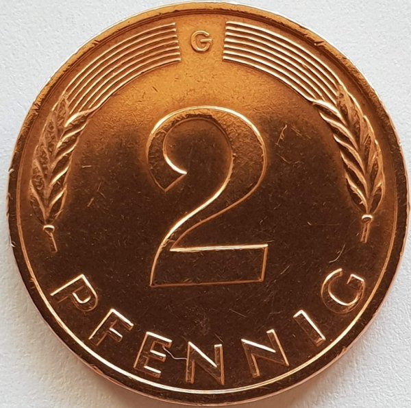 2 Pfennig (A, D, F, G, J) Magnetic — Obverse