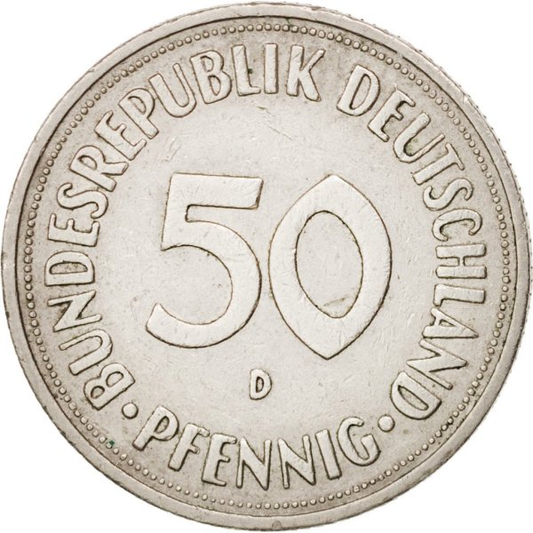 50 Pfennig (D, F, G, J) Reeded — Obverse