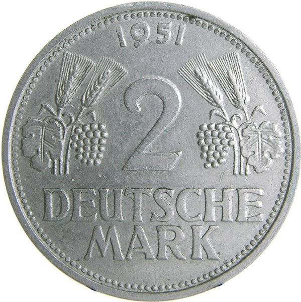 2 Mark (D, F, G, J) — Obverse