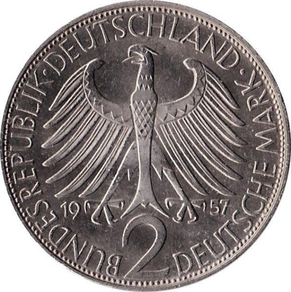 2 Mark (Max Planck - D, F, G, J) — Obverse