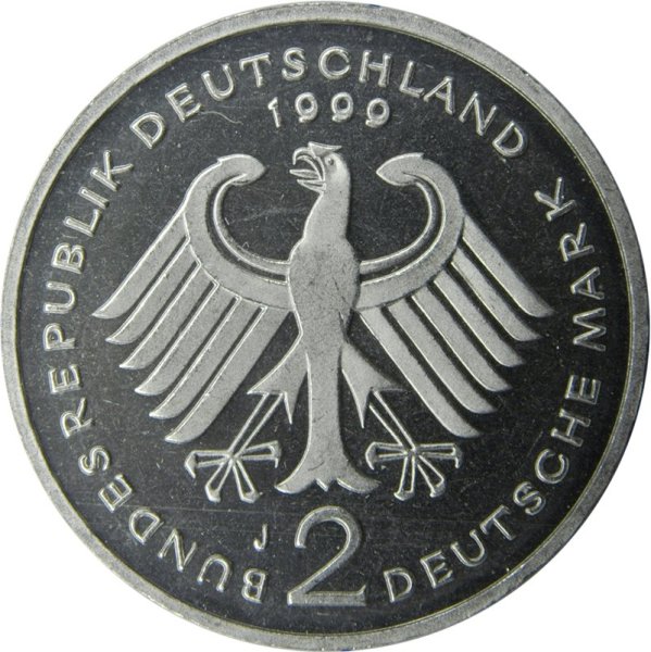 2 Mark (Minister Franz Josef Strauss - A, D, F, G, J) — Obverse