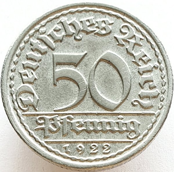 50 Pfennig (A, D, E, F, G, J) — Obverse