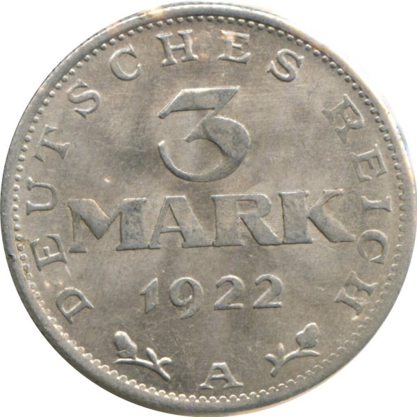 3 Mark (A, E, F) — Obverse