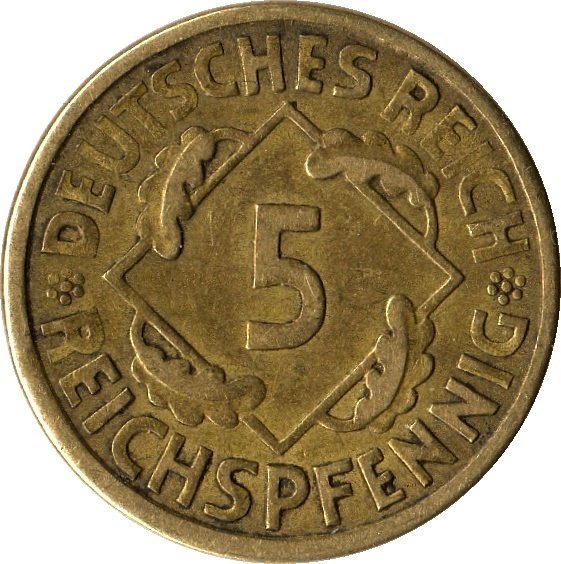 5 Reichspfennig (A, D, E, F, G, J) — Obverse