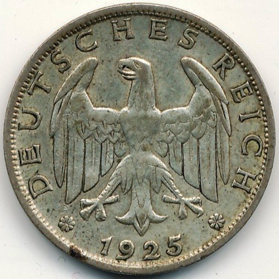 1 Reichsmark (A, D, E, F, G, J) — Reverse