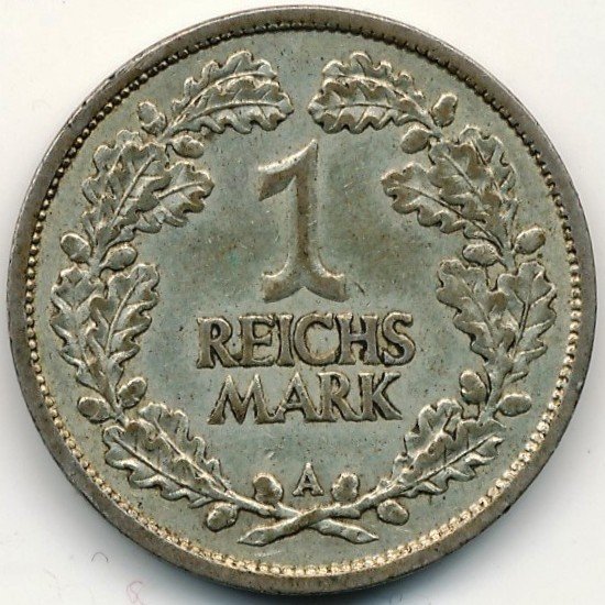 1 Reichsmark (A, D, E, F, G, J) — Obverse
