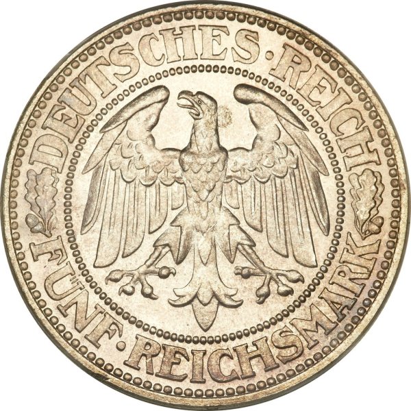 5 Reichsmark (A, D, E, F, G, J) — Reverse