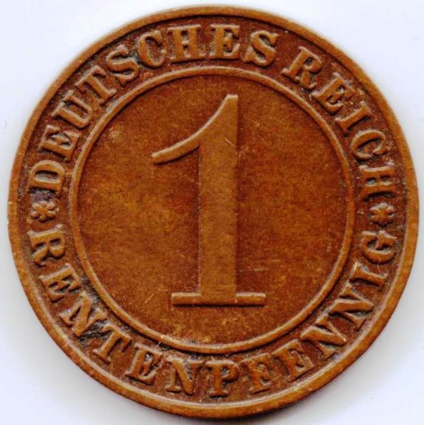 1 Rentenpfennig (A, D, E, F, G, J) — Obverse