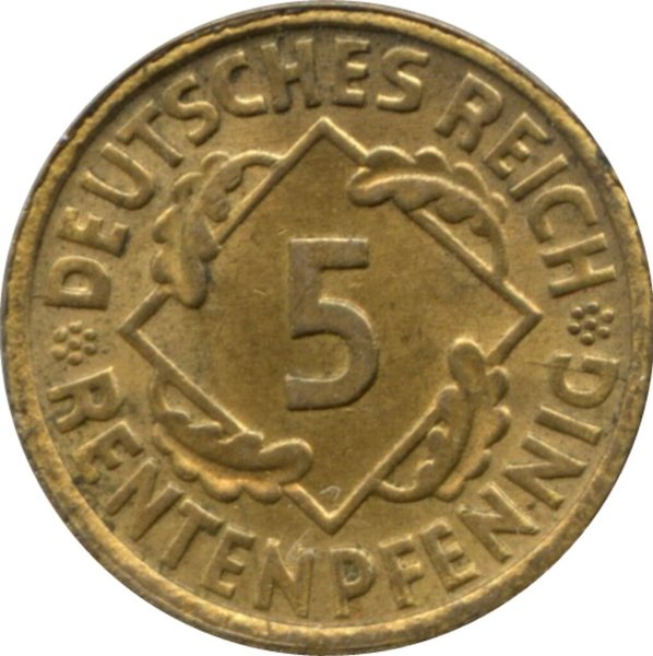 5 Rentenpfennig (A, D, E, F, G, J) — Obverse