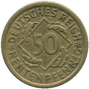 50 Rentenpfennig (A, D, E, F, G, J) — Obverse