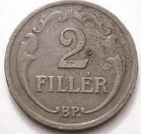 2 Fillér (Normall rim) — Obverse