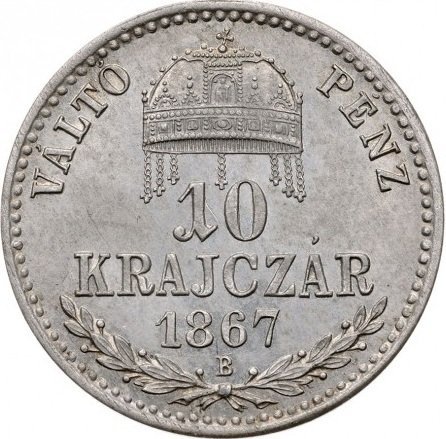 10 Krajczár — Obverse