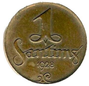 1 Santims — Obverse