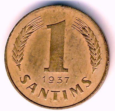 1 Santims — Obverse