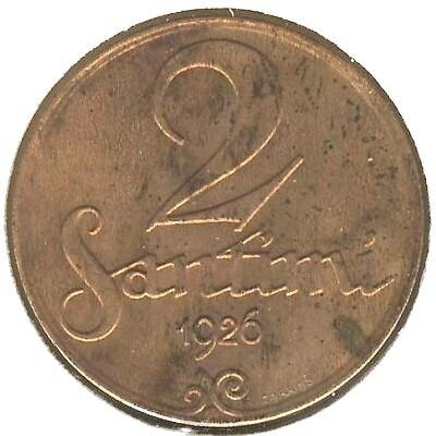 2 Santimi — Obverse