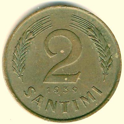 2 Santimi (Diameter 19.5 mm) — Obverse