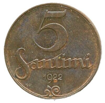 5 Santimi — Obverse