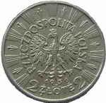 2 Złote (Chief of State Jozef Pilsudski) — Obverse