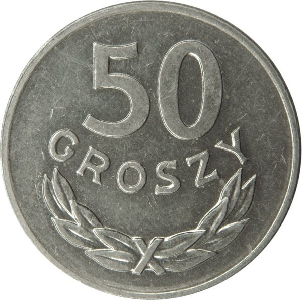 50 Groszy (small legend) — Obverse
