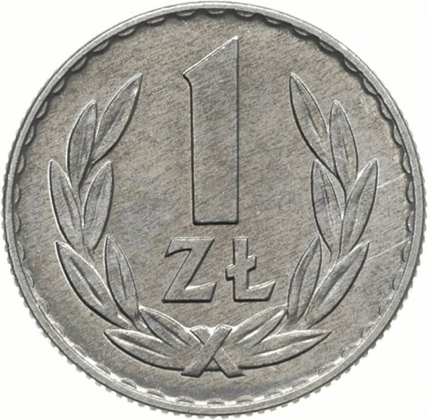 1 Złoty (small legend) — Obverse