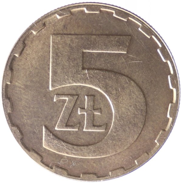 5 Złotych (small legend) — Obverse