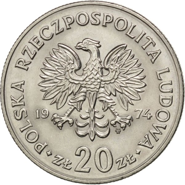 20 Złotych (Communist activist Marceli Nowotko) — Obverse